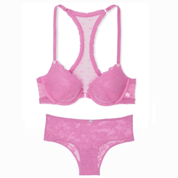 Victoria's Secret Lightly Lined Demi Bra & Tease Cheeky Panty - 34D/Medium - NEW - Picture 1 of 5